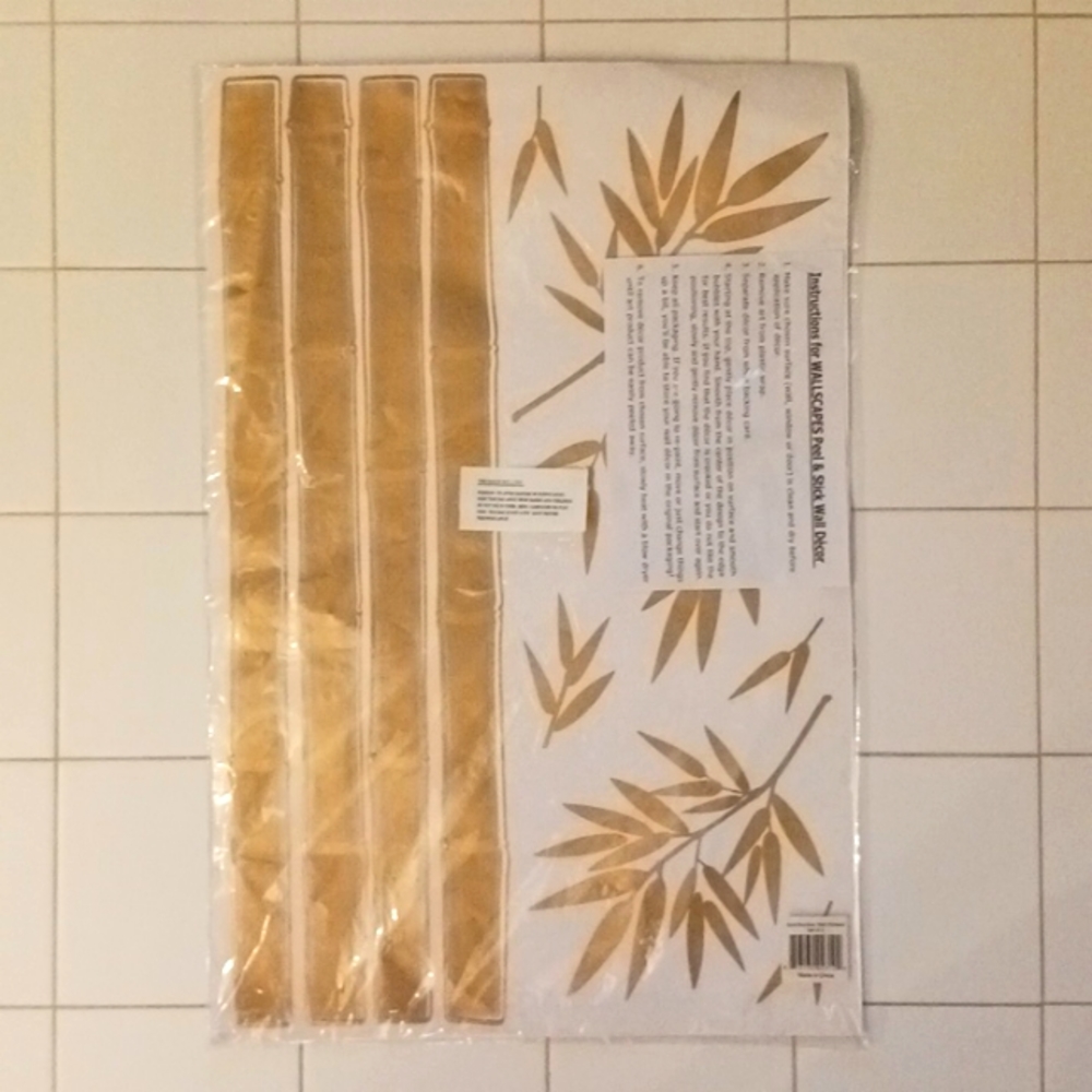 Wall Stickers Gold Bamboo Decor New